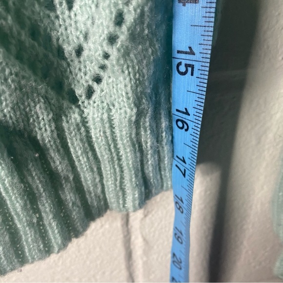 Xhilaration Target Green knit Striped crop Sweater Medium - Picture 7 of 7